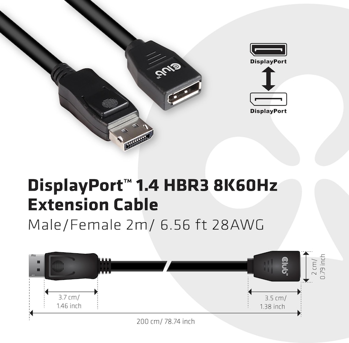 Actual product image Club 3D DisplayPort — DisplayPort (2 m, DisplayPort)