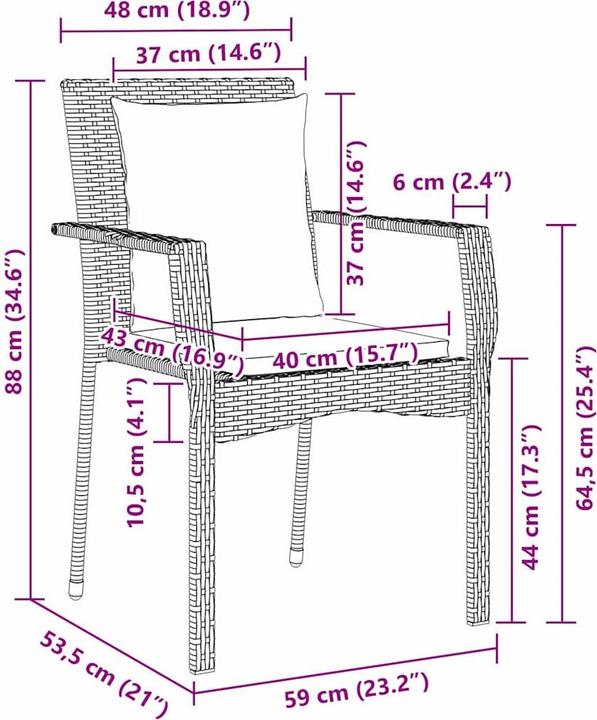 Produktbild vidaXL Garten Essgruppe (80 x 70 x 73 cm)