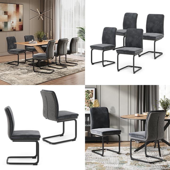 Actual product image Vicco Cantilever chair Eleganza, Anthracite, Set of 4