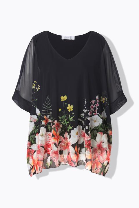 Immagine prodotto Miamoda Bluse, oversized, Mesh, Bordürendruck (46, 48)