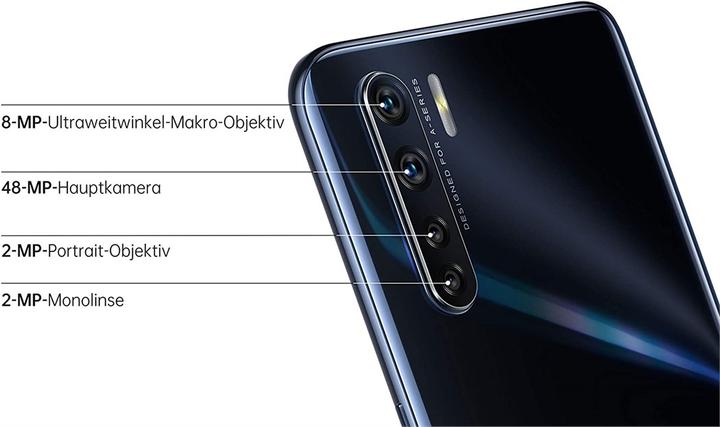 Actual product image OPPO A91 (128 GB, Lightening black, 6.40", Dual SIM + SD, 48 Mpx, 4G)