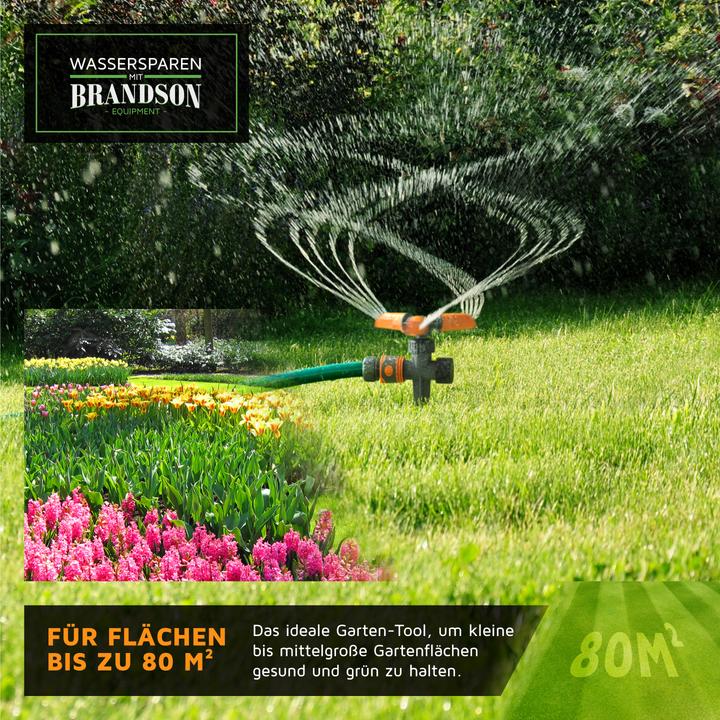Image du produit Brandson 3x Kreisregner Garten Sprinkler, 360° Rasensprenger, 3 Arm Rasensprinkler rotierend bis 80 m² (Arroseur circulaire)
