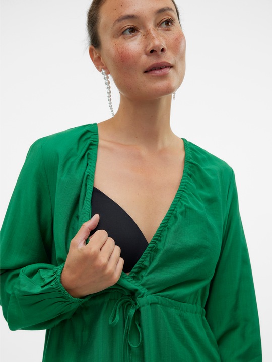 Produktbild Mamalicious Normal geschnitten V-Ausschnitt Elastische Bündchen Kurzes Kleid Kleid (XS)