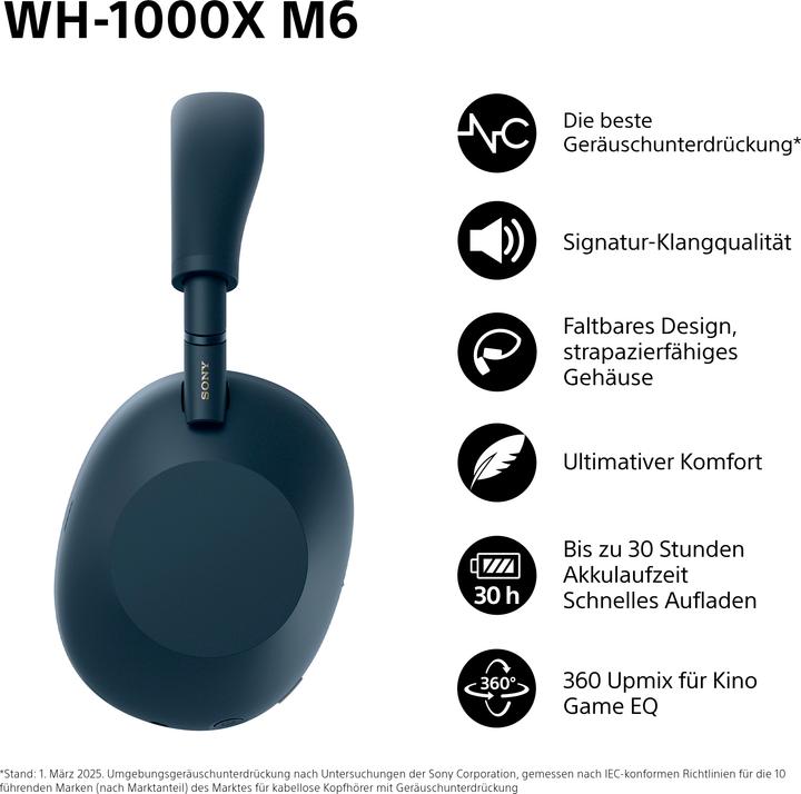 Actual product image Sony WH-1000XM6 (ANC, 30 h, Wireless, Cable)