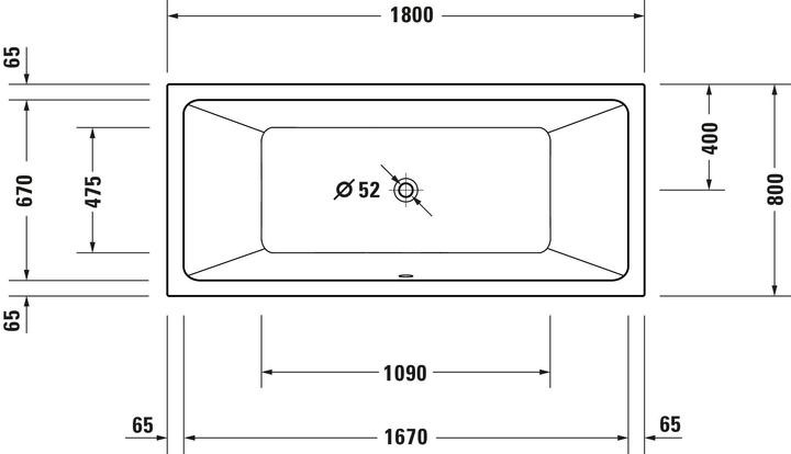 Actual product image Duravit Whirlpool bath No 1 white Jet-Project 1800x800mm (180 cm, 80 cm)