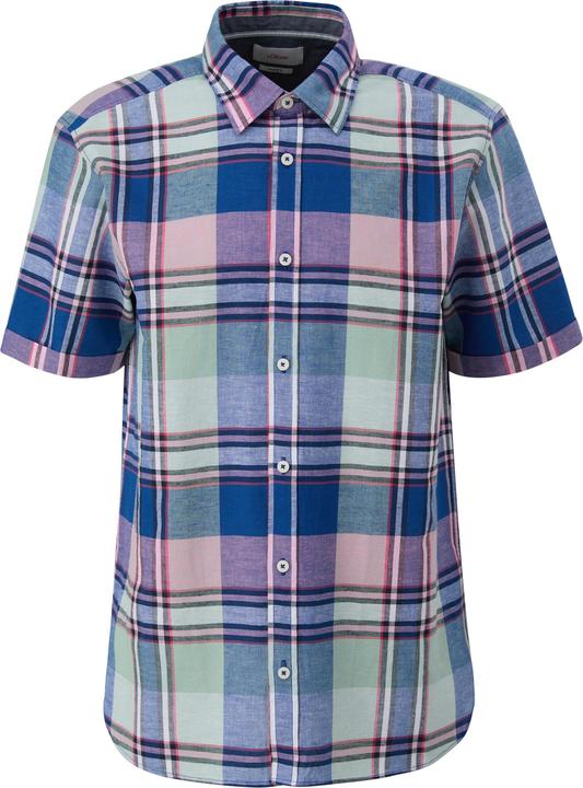 Produktbild S.Oliver Hemd Kariertes Kurzarmhemd aus Leinenmix (M)