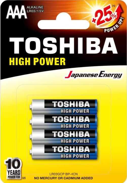 Toshiba Alkaline Batterien AAA LR03GCP 4er Pack (4 Stk., AAA)