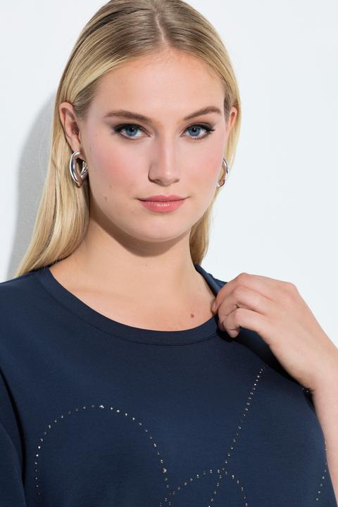 Produktbild Ulla Popken Sweatshirt, Ziersteine, Rundhals, Halbarm, Modalmix (54)