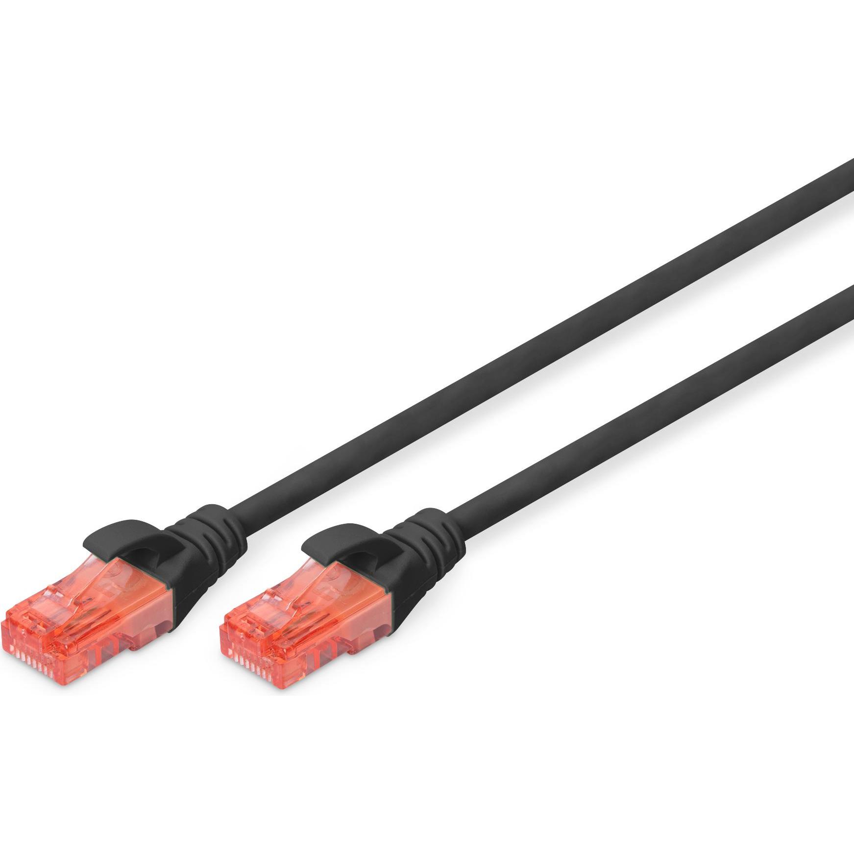Thumbnail - Digitus CAT 6 U-UTP Patchkabel Cu LSZH AWG 26/7 Länge 0,50 m Farbe Schwarz (U/UTP, CAT6, 0.50 m), Netzwerkkabel