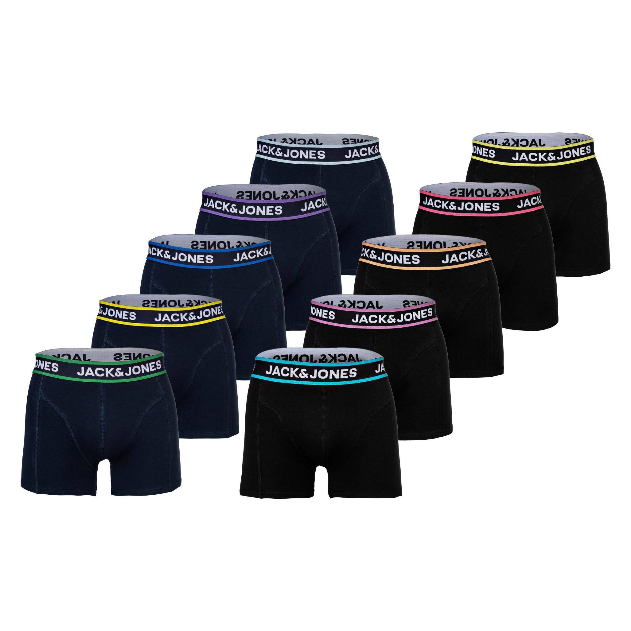 Jack & Jones, Herren, Unterhosen, Jaclimes Solid Trunks 10 Pack, Mehrfarbig, (Xl, 10er Pack)