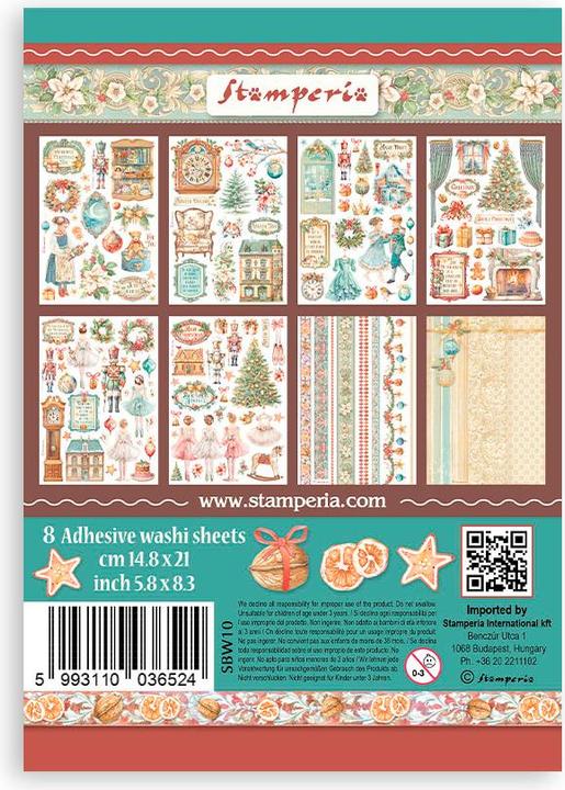 Produktbild Stamperia Washi Pad "The Nutcracker", 8 Blatt, A5