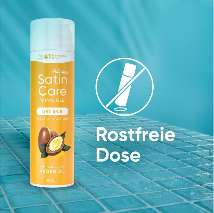 Immagine prodotto Gillette Satin Care Gel Arganöl Rasiergel 200 ml (200 ml, Gel da barba)