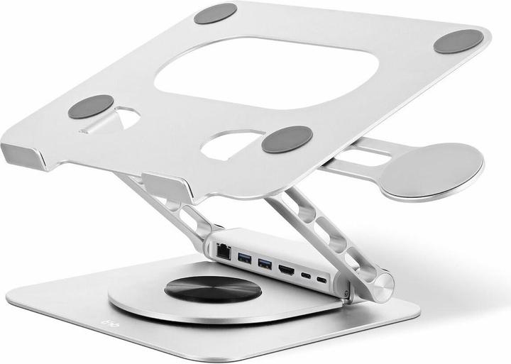 Immagine prodotto T'nB TNB iClick 360 supporto regolabile per notebook con hub 6in1 staccabile in alluminio
