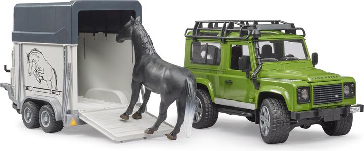 Productafbeelding Bruder Land Rover Defender met paardentrailer