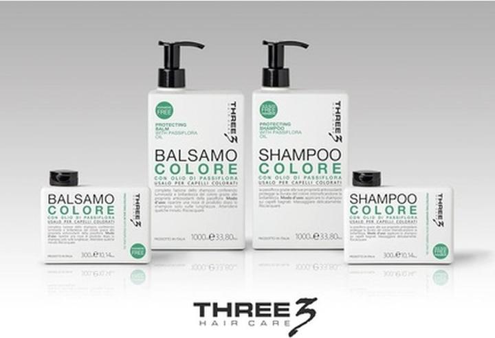 Immagine prodotto faipa THREE3 Balsamo per capelli colorati con fiore della passione e senza parabeni 300ml (300 ml)