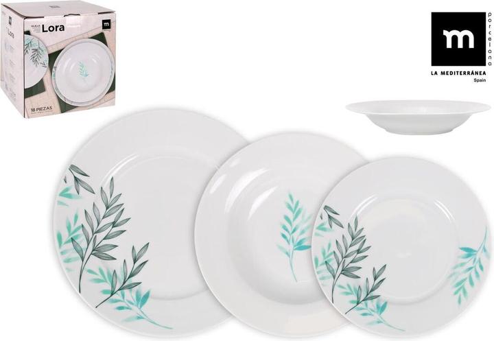 La Mer round dinnerware 18 pieces lora md (18 Piece)