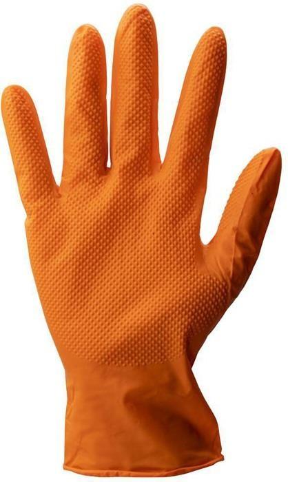 Actual product image Stronghand Disposable gloves Grip Orange Size 8 orange Nitrile EN 388, EN 374 PPE category III (8)