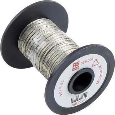Immagine prodotto RS PRO Geflochtene Kabel Kupfer verzinnt 0,5 mm 10 (25 m)