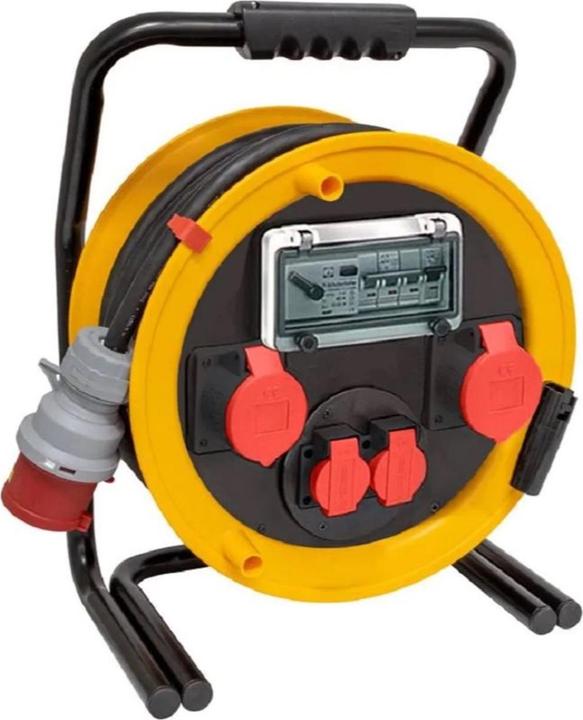 Immagine prodotto Brennenstuhl Brobusta CEE 2 FI IP44 Cavo da cantiere tamburo 25m H07RN-F 5G4,0, spina 1x CEE 32A (IP44), Stec (25 m, 4 mm².)
