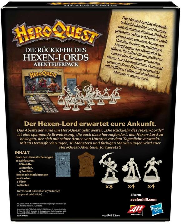 Produktbild Hasbro Gaming Expertenspiel HeroQuest: Die Rückkehr des Hexenlords (Deutsch)
