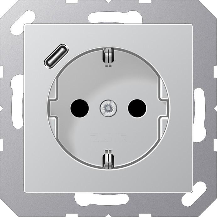 JUNG, Steckdose, A1520-18CAL mit USB Typ C Steckdose SCHUKO