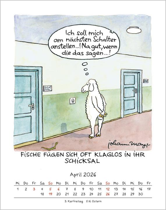 Produktbild Fische 2026 (19 x 24 cm, Deutsch)