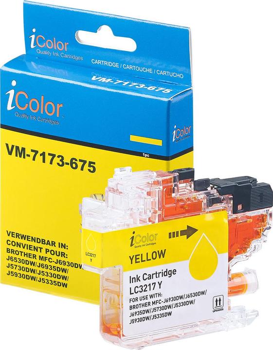 Image du produit IColor Cartouche d'encre pour Brother (remplace LC-3217Y), jaune