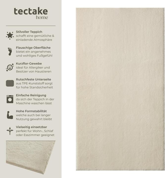 Actual product image tectake Kurzflorteppich Soft Zone (60 x 110 cm)