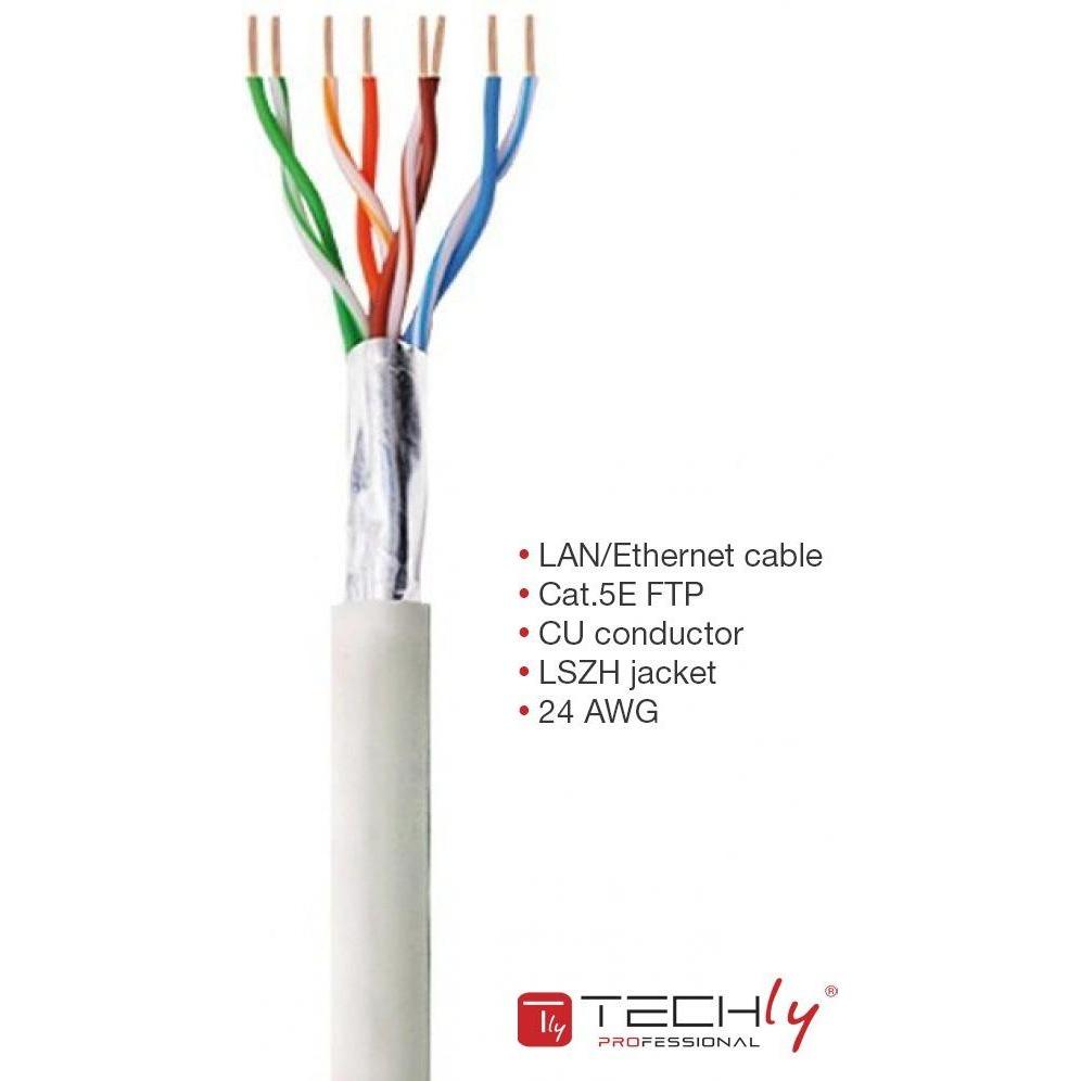 Thumbnail - Techly ITP-C5F-305-RIS Netzwerkkabel Grau 305 m Cat5e F/UTP (FTP) (F/UTP, CAT5e, 305 m), Netzwerkkabel