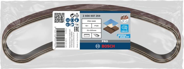 Actual product image Bosch Professional Zubehör PRO X440 sanding belt, 75 x 533 mm, G120 (120)