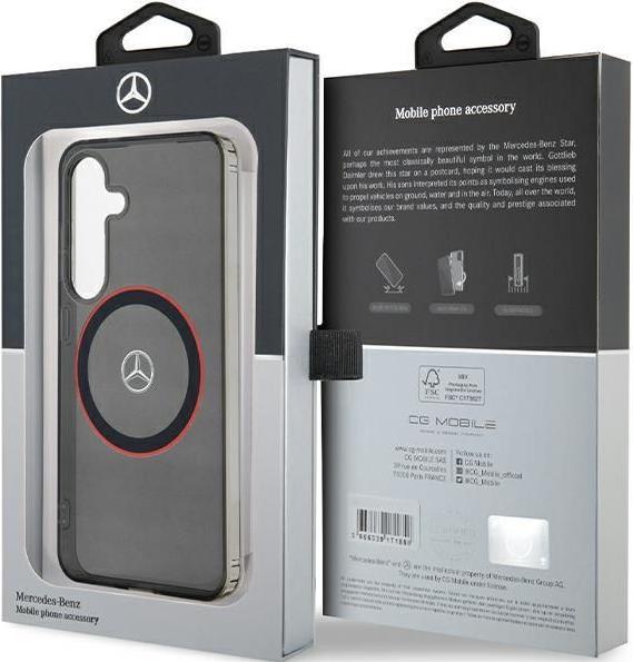 Immagine prodotto Mercedes MEHMS23HUORK S921 czarny/nero custodia rigida a doppio strato con MagSafe rosso (Samsung Galaxy S24)