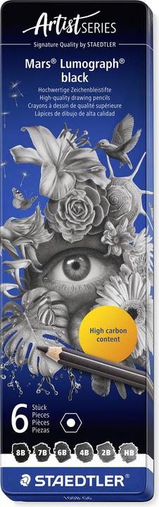 Actual product image Staedtler Mars Lumograph 100B G6 (2B, 4B, 6B, 8B, HB, 6x)