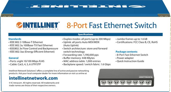 Etichetta energetica Intellinet Switch Fast Ethernet a 8 porte (8 porte)