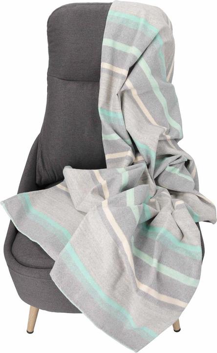 Image du produit Casativo Couverture douillette rayée, 80% coton et 20% polyester, vert, 120 x 160 cm (120 x 160 cm)