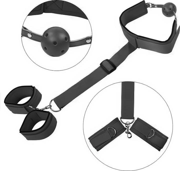 Actual product image Shots Handcuffs and black ball gag