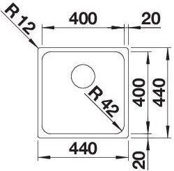 Produktbild Blanco Solis 400-U (Unterbauspüle, 44 cm, 44 cm)
