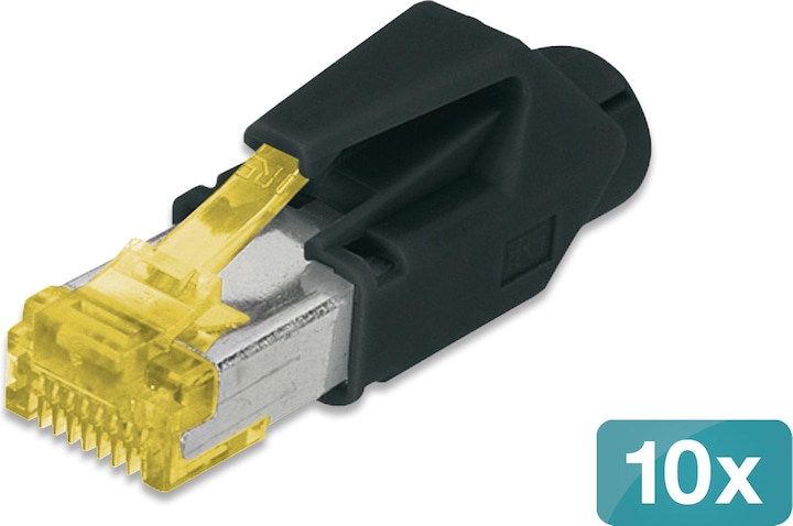 Produktbild Digitus Hirose Modularer Stecker, CAT6A TM31 8P8C, geschirmt, für Rundkabel, inkl. Haube, 10 St (Netzwerkkabel Stecker)
