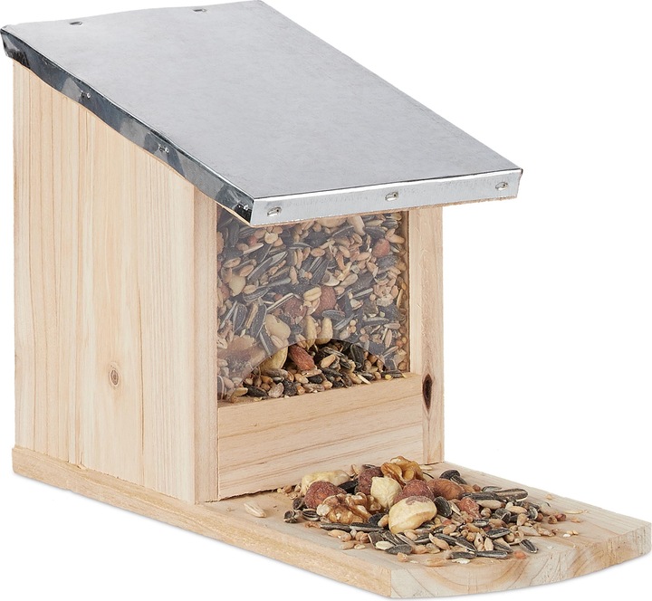 Relaxdays Squirrel Feeder with Roof