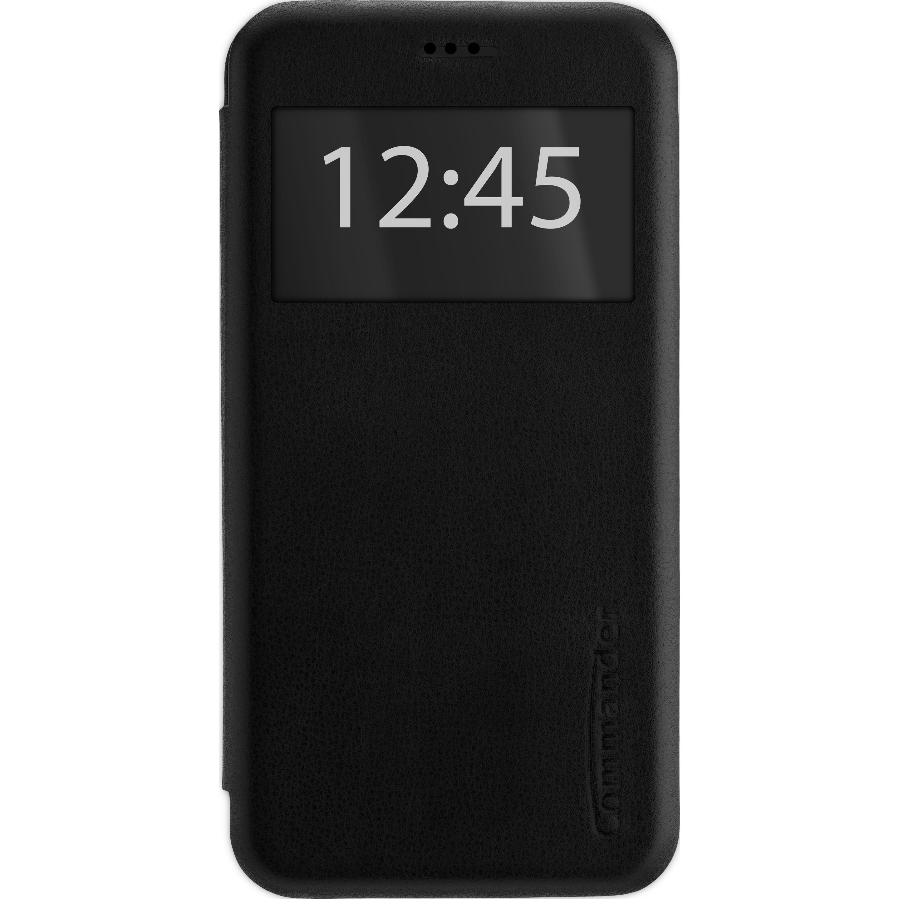 Peter Jäckel COMMANDER Window Case für Apple iPhone 15 Black (Apple iPhone 15), Smartphone Hülle, Schwarz