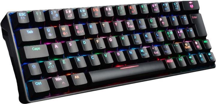 Actual product image Fourze GK60 Keyboard USB + Bluetooth QWERTY US English Black (US, Cable, Wireless)