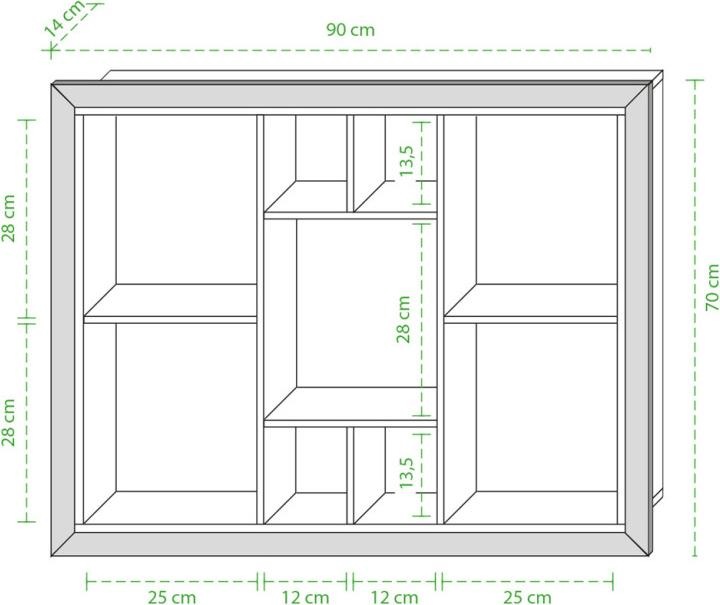 Immagine prodotto Inter Link Mensola a muro Mostra rettangolare (13 x 70 x 90 cm)