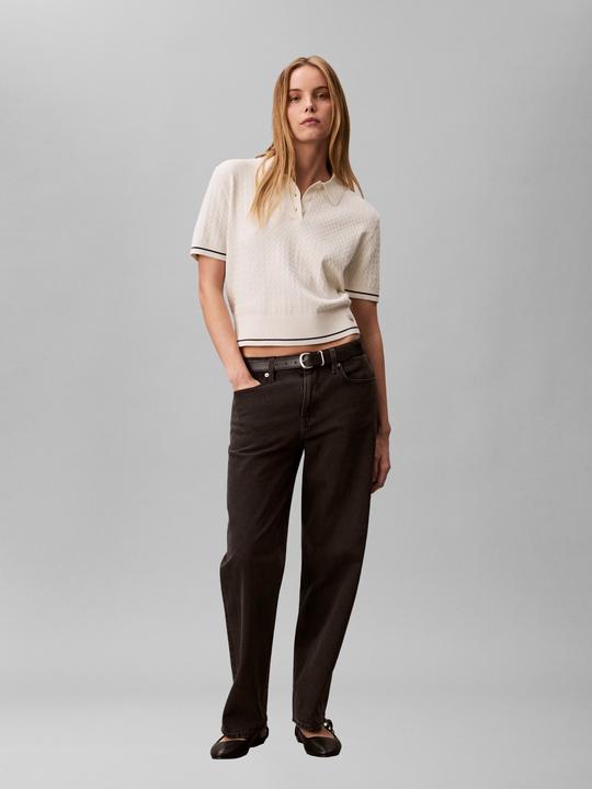 Image du produit Calvin Klein Jeans Cable Knit Cropped Short Sleeve Jumper (S)