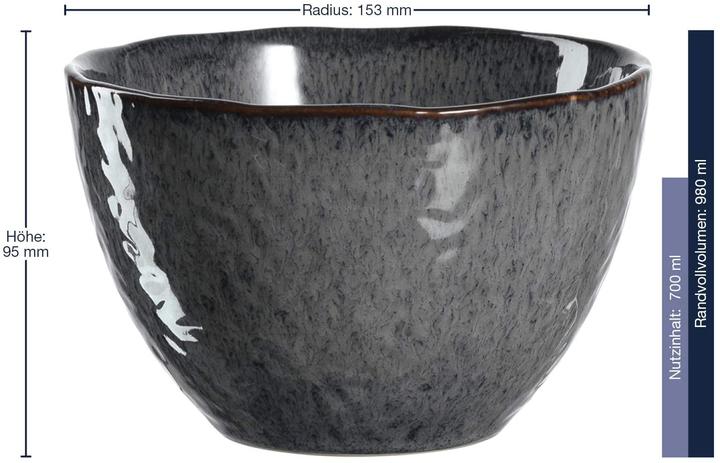 Actual product image Leonardo Ceramic bowl 15 anthr. Matera (15 cm, 0.98 l, 1 x)