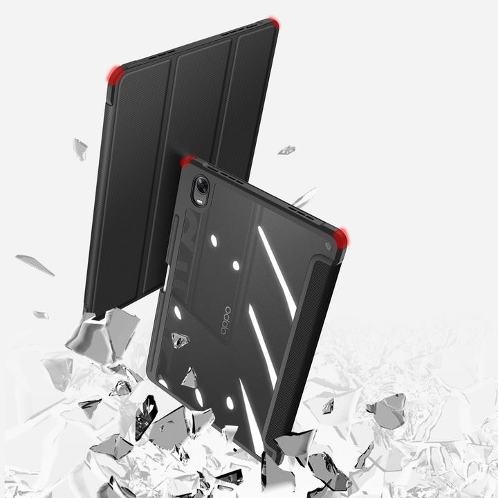Actual product image Dux Ducis Toby Armored Flip Smart Case for Oppo Pad with pen holder, black (Oppo Pad SE)