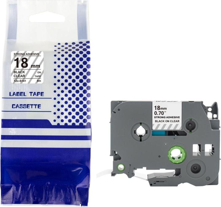 Produktbild Hermex Alternatives Etikettenband zu Brother TZe-S141 Beschriftungsband (1.80 cm, Schwarz, Transparent)