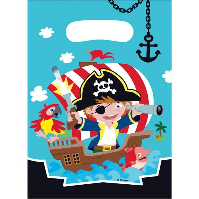 Amscan, Geschenkverpackung, Piraten-Geburtstagstaschen (Geschenktüte, 10 x)