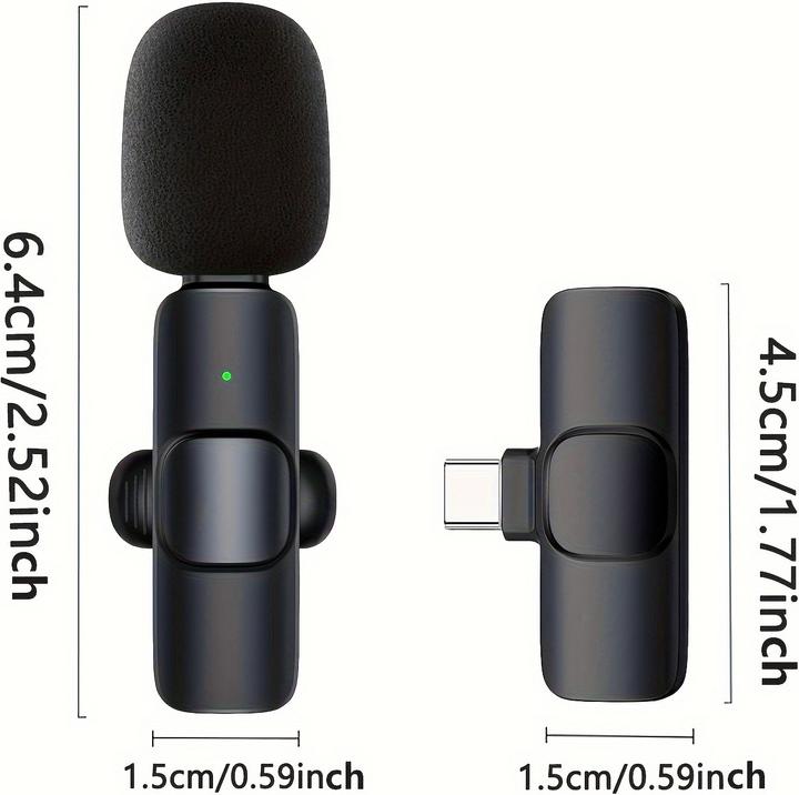 Produktbild PhoneLook Kabelloses Bluetooth USB-C Lavalier-Mikrofon Set