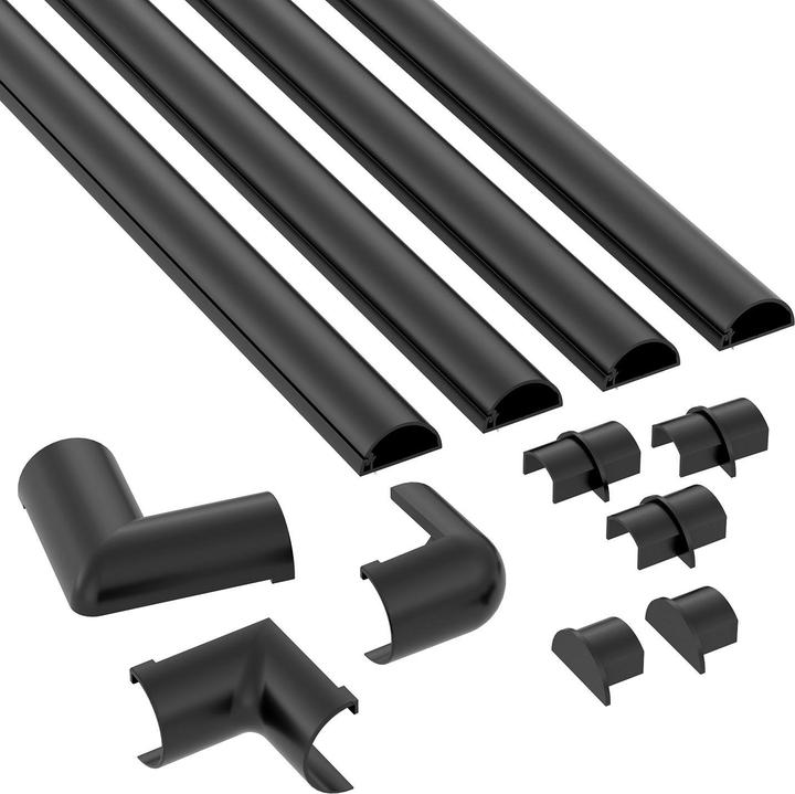 Actual product image D Line D-LINE Trunking Kit 20x10 4x 1.0m Black (Duct, 100 cm)