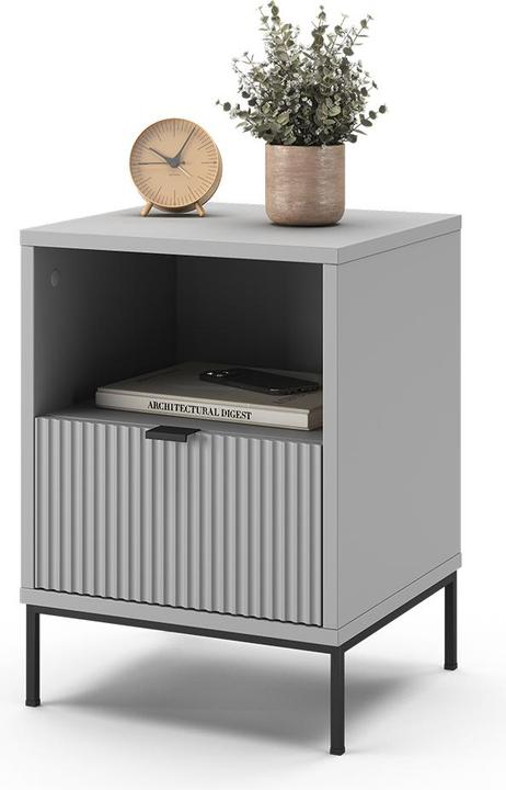 Actual product image Vicco Bedside table Eliza, Grey, 40 x 55 cm with 1 drawer