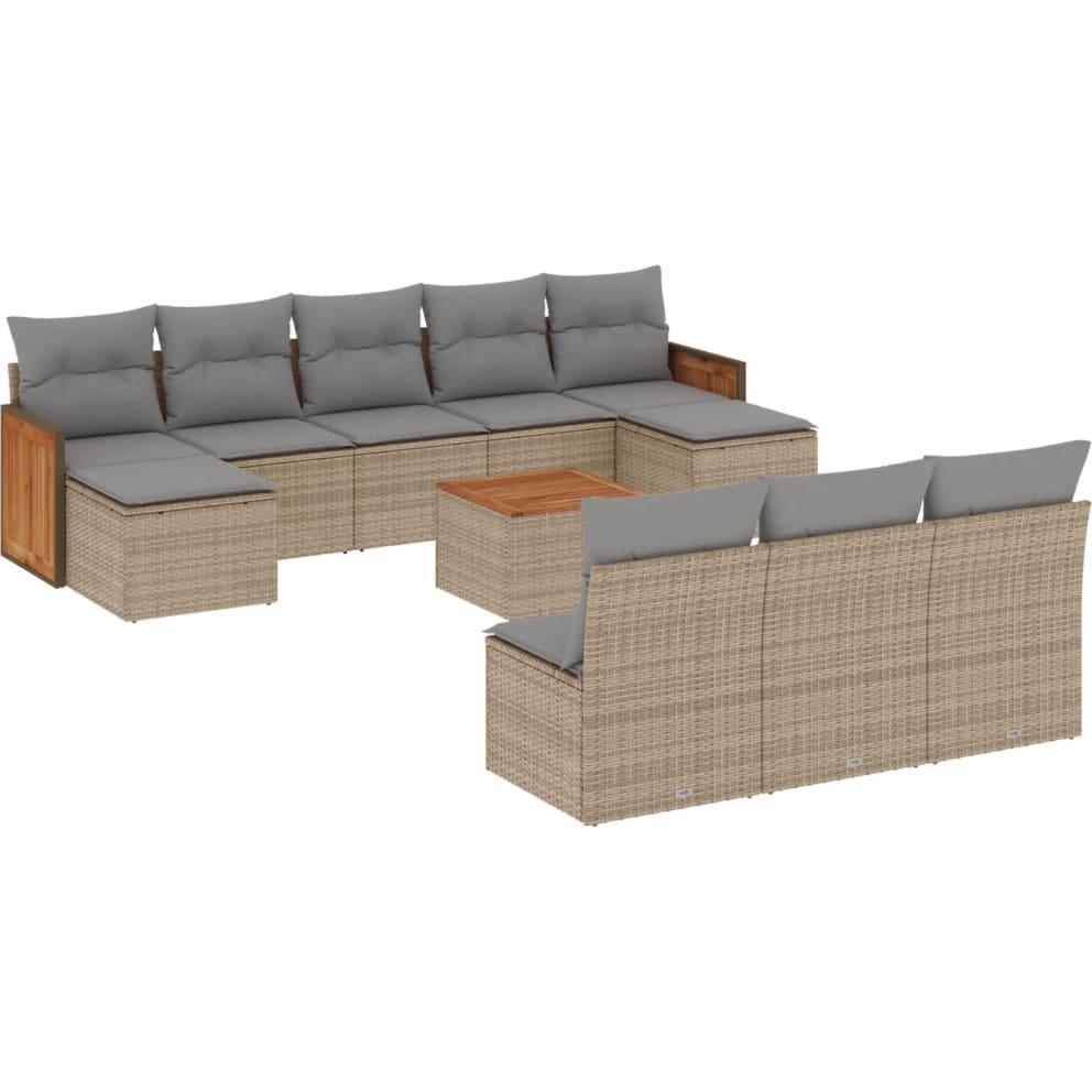 VidaXL, Gartenlounge, 10-tlg. Garten-Lounge-Set mit Kissen